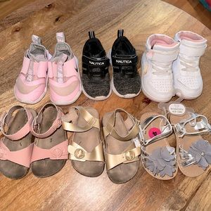 Bundle Girl toddler size 4 tennis shoes and sandals